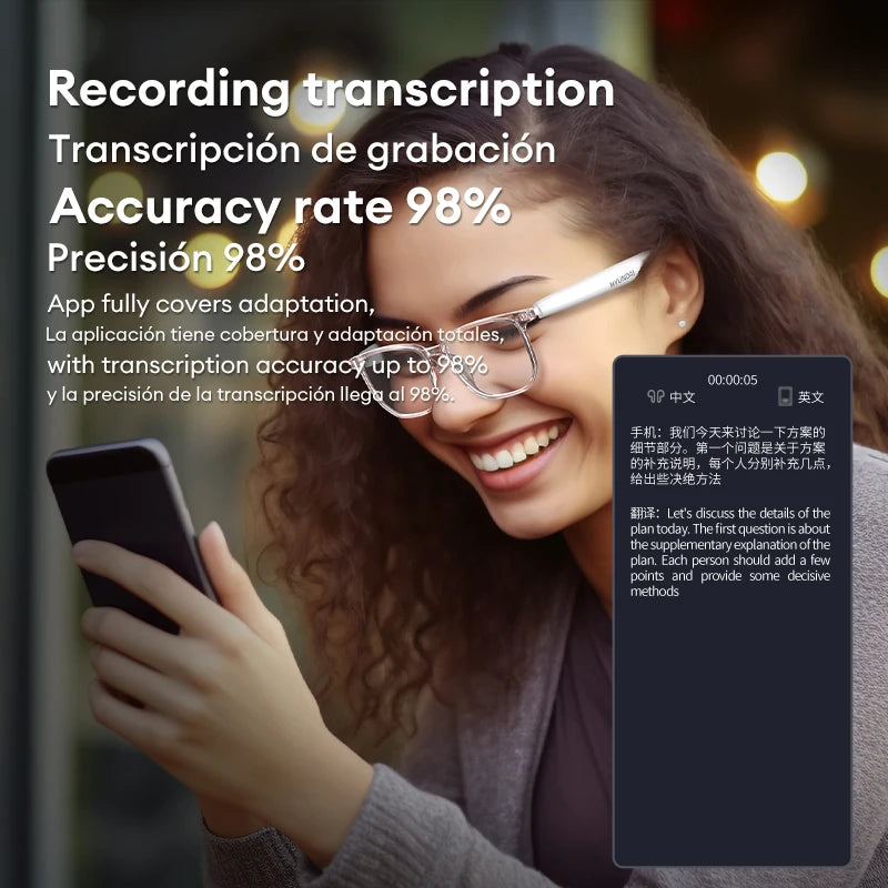 Glamorous Fati™ Hands-Free Translator Glasses – Wireless & Bluetooth-Enabled!