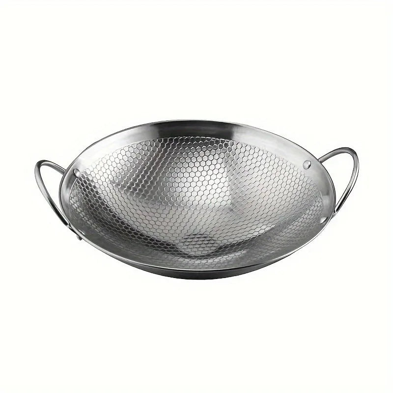 Glamorous Fati Stainless Steel Honeycomb Non-Stick Skillet 29cm
