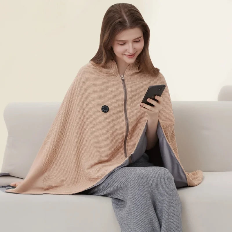 Cozy Comfort: Portable USB Heated Blanket Shawl for On-the-Go Warmth