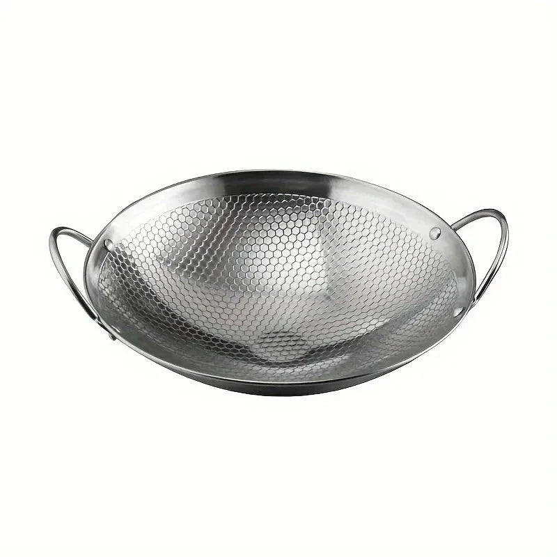 Glamorous Fati Stainless Steel Honeycomb Non-Stick Skillet 29cm