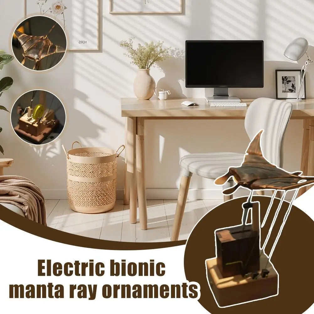 Glamorous Fati™ – Handcrafted Wooden Manta Ray in Motion 🌊✨