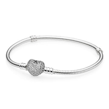 Pandora Moments Sparkling Pavé Heart Clasp Bracelet – Elegant Gift Jewelry Set