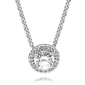 Pandora Clear Sparkle Halo Necklace – Elegant Gift Jewelry Set