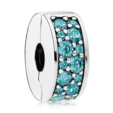 Pandora Shining Elegance Teal CZ Clip – Elegant Gift Jewelry Set