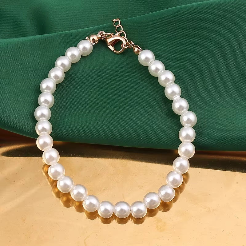 Aihua Trend Stretch Gold Sliver Color 6MM 8MM 12MM 16MM Stacked Ball Beaded Bracelet for Women Men round CCB Beads Bracelets