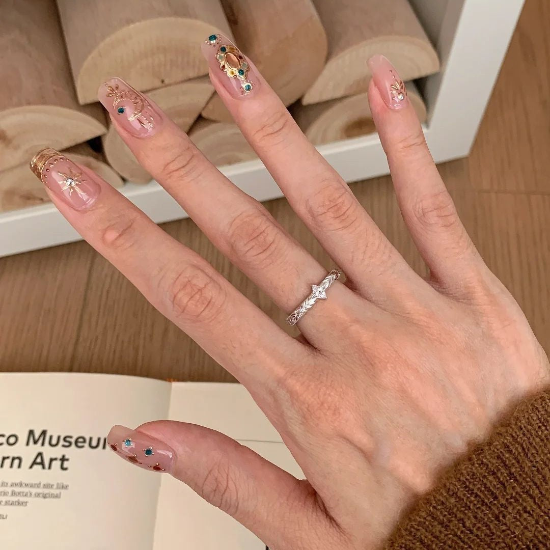 925 Sterling Silver Horse Eye Zircon Hand-carved Gold Drawing Ring