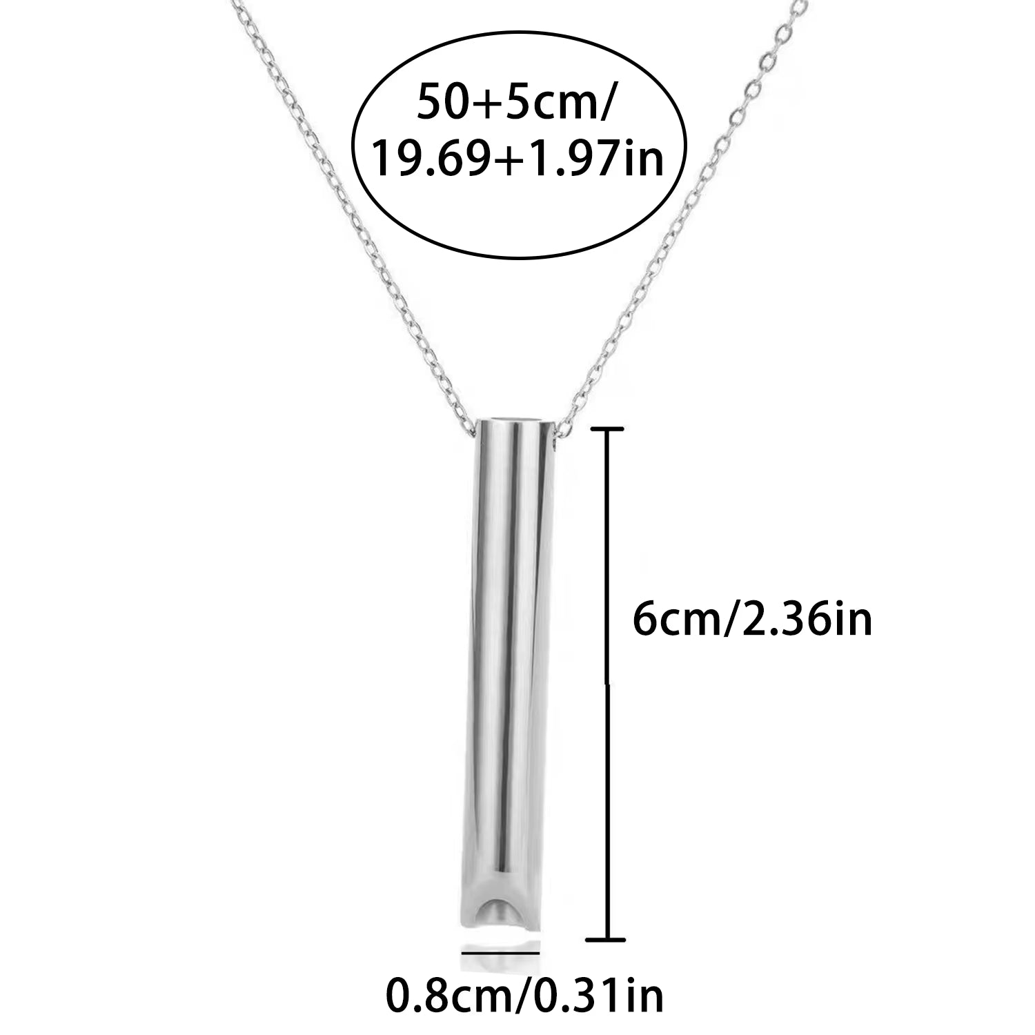 Breathwork Meditation Mindfulness Breathing anti Smoking Necklace Stainless Steel Whistle Anxiety Relief Jewelry