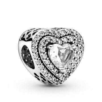 Pandora Sparkling Leveled Hearts Charm – Elegant Gift Jewelry Set
