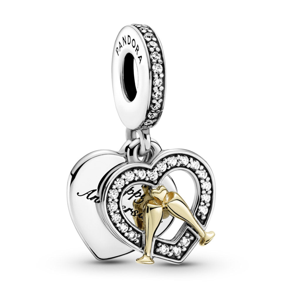 Pandora Two-tone Happy Anniversary Dangle Charm – Elegant Gift Jewelry Set
