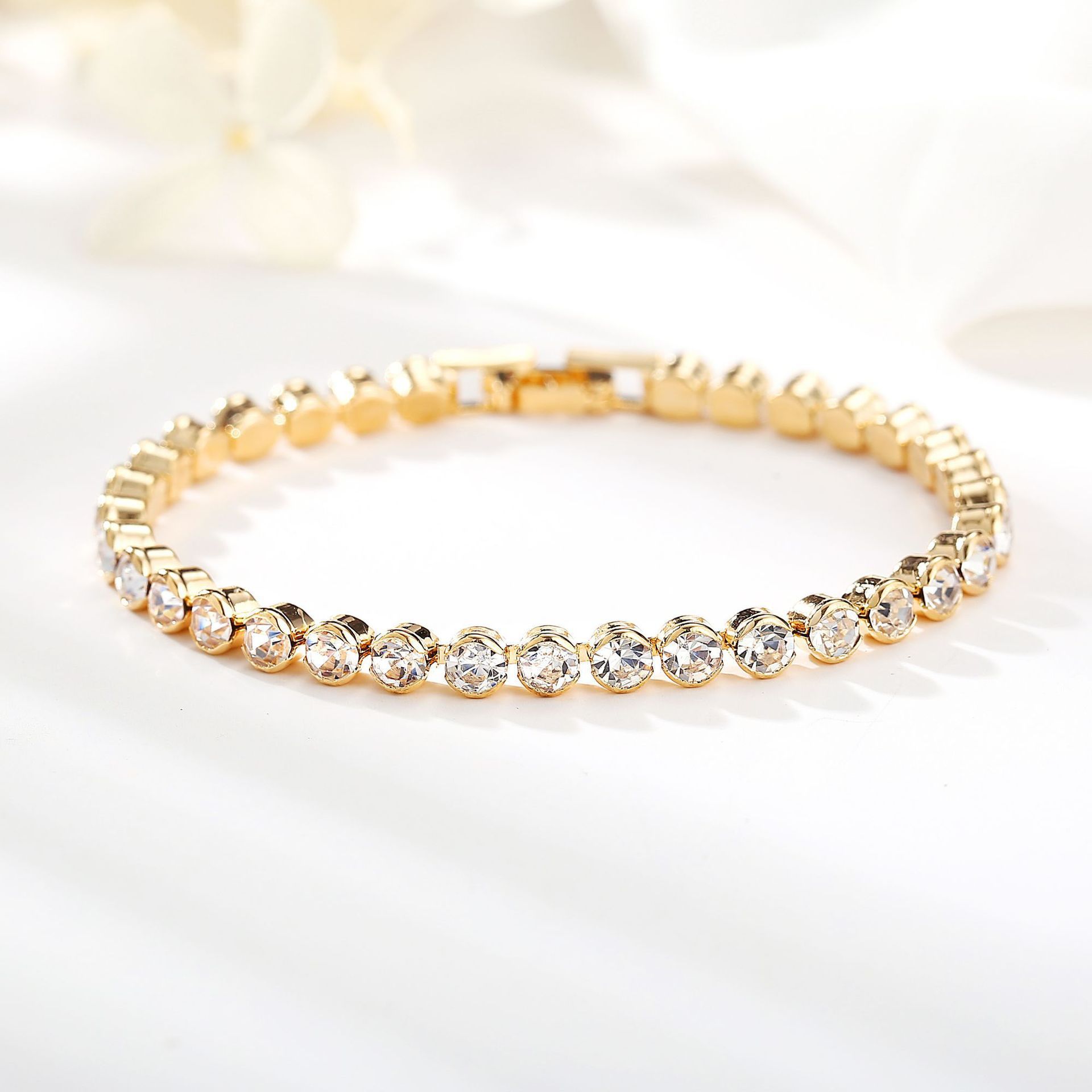Women's Korean-style Crystal Silver-plated Bracelet