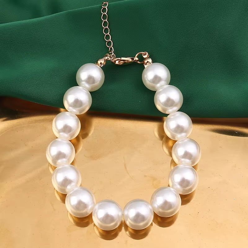 Aihua Trend Stretch Gold Sliver Color 6MM 8MM 12MM 16MM Stacked Ball Beaded Bracelet for Women Men round CCB Beads Bracelets