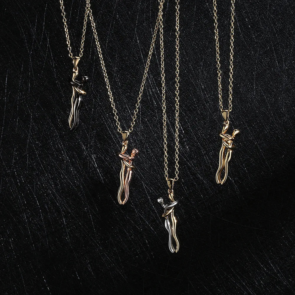 Unique Geometric Design Pendant Necklaces for Women Girls,Delicate Silver Gold Colour Accessories, Stainless Steel Chain Jewelry