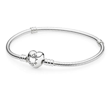 Pandora Moments Heart Clasp Snake Chain Bracelet – Elegant Gift Jewelry Set