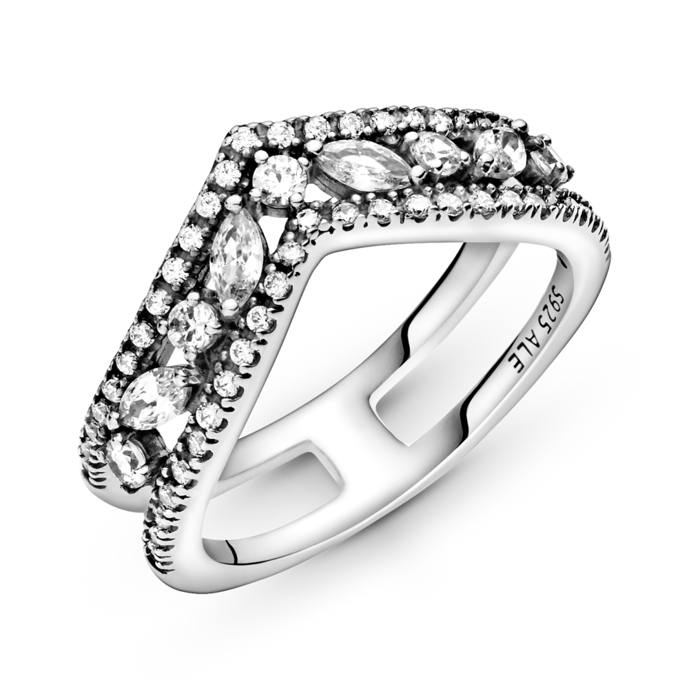 Pandora Sparkling Marquise Double Wishbone Ring – Elegant Gift Jewelry Set