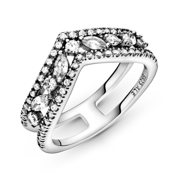 Pandora Sparkling Marquise Double Wishbone Ring – Elegant Gift Jewelry Set