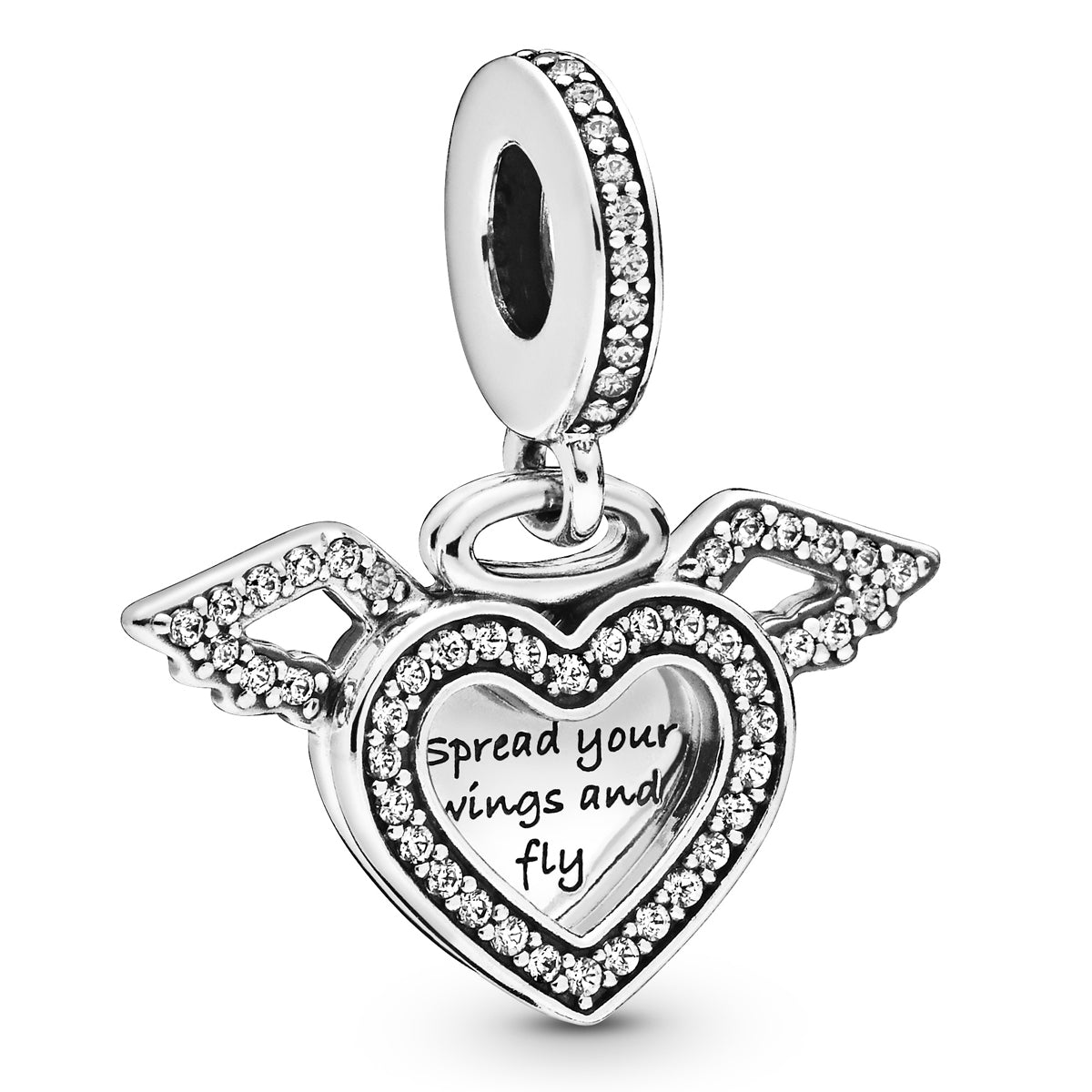Pandora Heart & Angel Wings Dangle Charm – Elegant Gift Jewelry Set