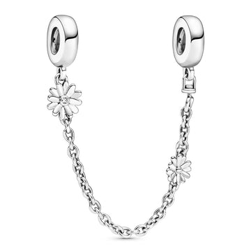 Pandora Daisy Flower Safety Chain Charm – Elegant Gift Jewelry Set