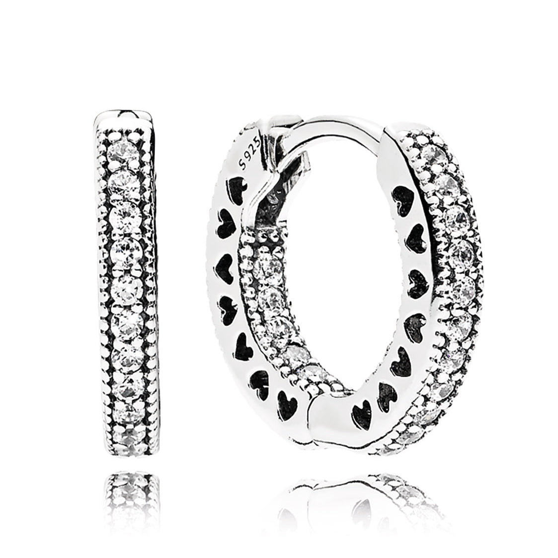 Pandora Hearts of Pandora Clear CZ 15MM Hoop Earrings – Elegant Gift Jewelry Set