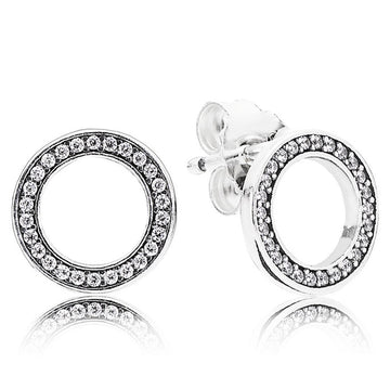 Pandora Sparkling Circle Stud Earrings – Elegant Gift Jewelry Set