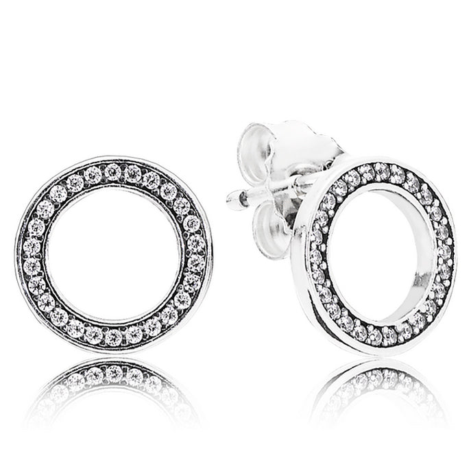 Pandora Sparkling Circle Stud Earrings – Elegant Gift Jewelry Set