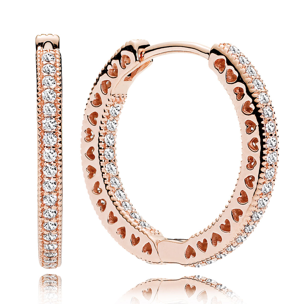 Pandora Hearts of Pandora Clear CZ 20 mm Hoop Earrings – Elegant Gift Jewelry Set