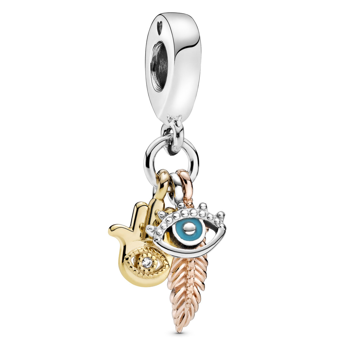 Pandora Hamsa, All-seeing Eye & Feather Spirituality Dangle Charm – Elegant Gift Jewelry Set