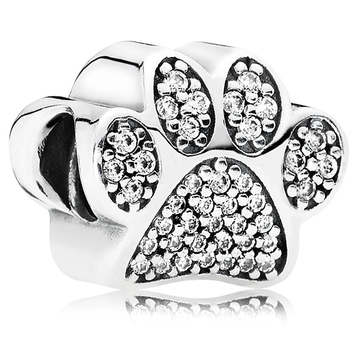 Pandora Paw Prints with Clear CZ Charm – Elegant Gift Jewelry Set