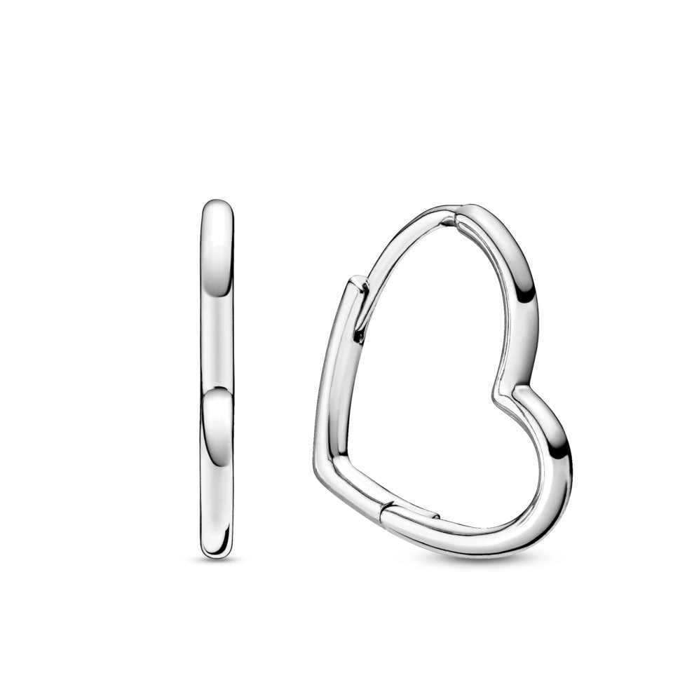 Pandora Asymmetrical Heart Hoop Earrings – Elegant Gift Jewelry Set