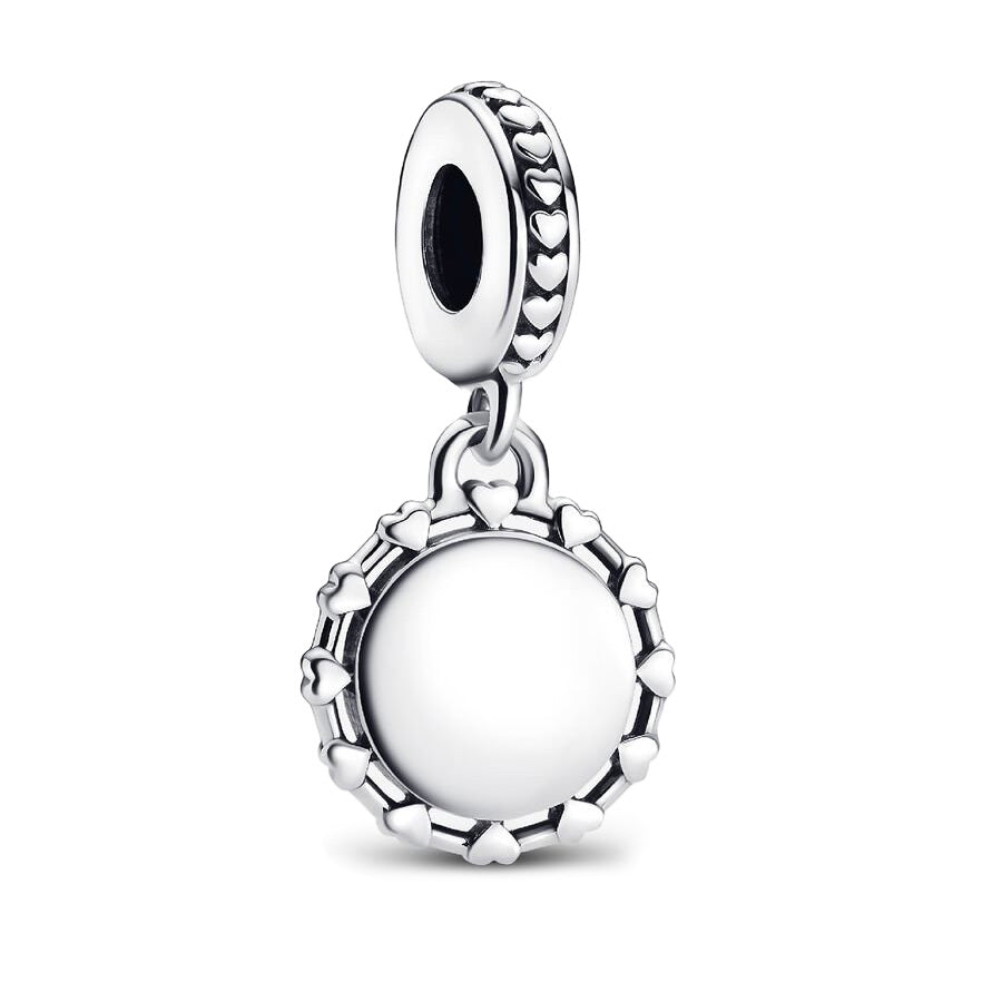 Pandora Engravable Silver Dangle Charm – Elegant Gift Jewelry Set